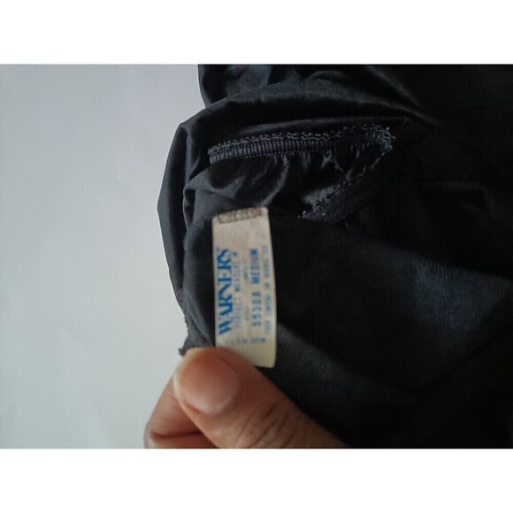 Warner's Perfect Measure Half Slip Size Medium Curved Hem Black Silky Lace Trim - Picture 3 of 10